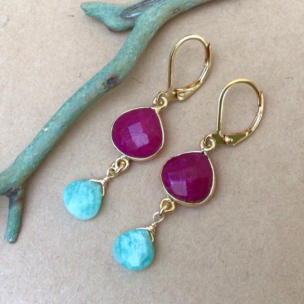Ruby Amazonite Sundance Charm Earrings SALE